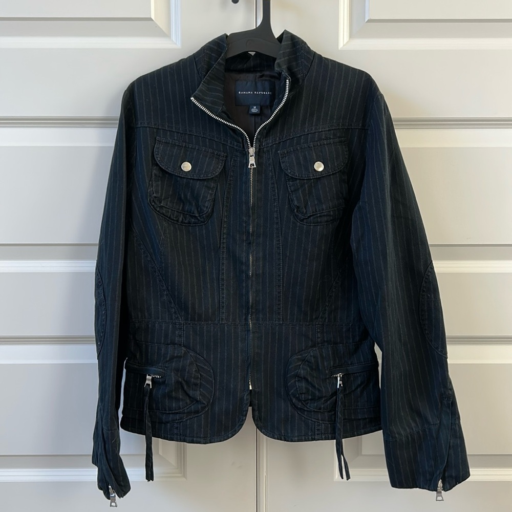 Banana Republic Pinstripe Bomber Jacket